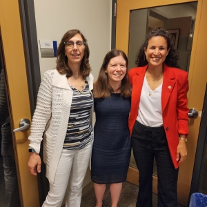 Three women meet after the 2023 NYC Pro-Israel Rally. 