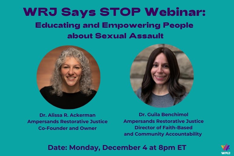 WRJ says STOP Webinar: Educating and Empowering People about Sexual Assault