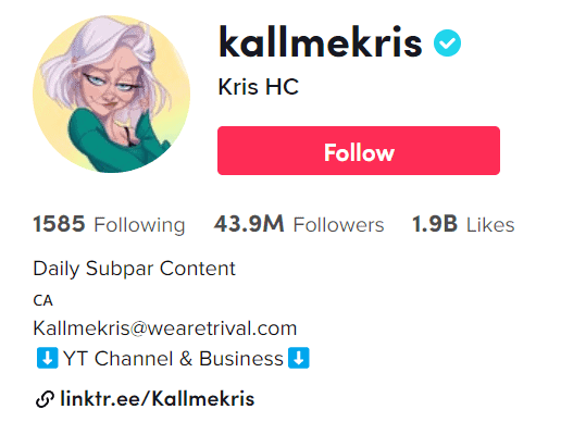 Kris Collins  - Most Followed People on TikTok